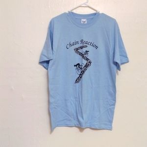 Gildan Light Blue Chain Reaction Bike Riding T- Shirt Size M